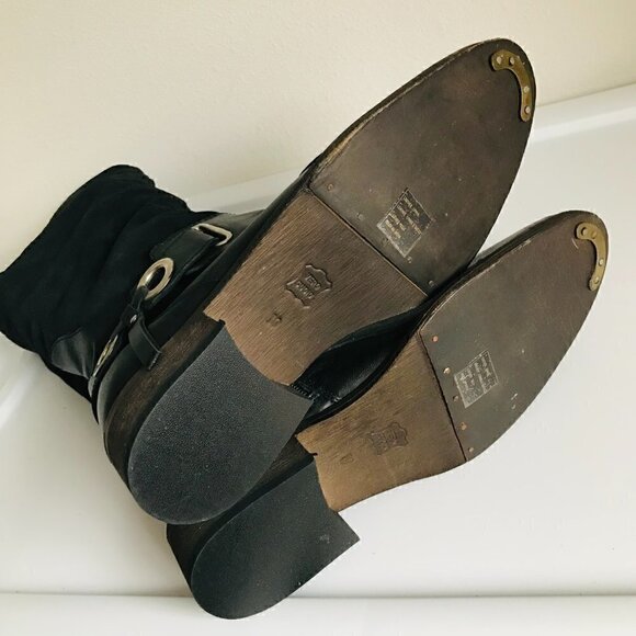 NWOB Bernardo B2 Suede Leather Buckle Knee Boots Size 10 EU 42 - Picture 7 of 7